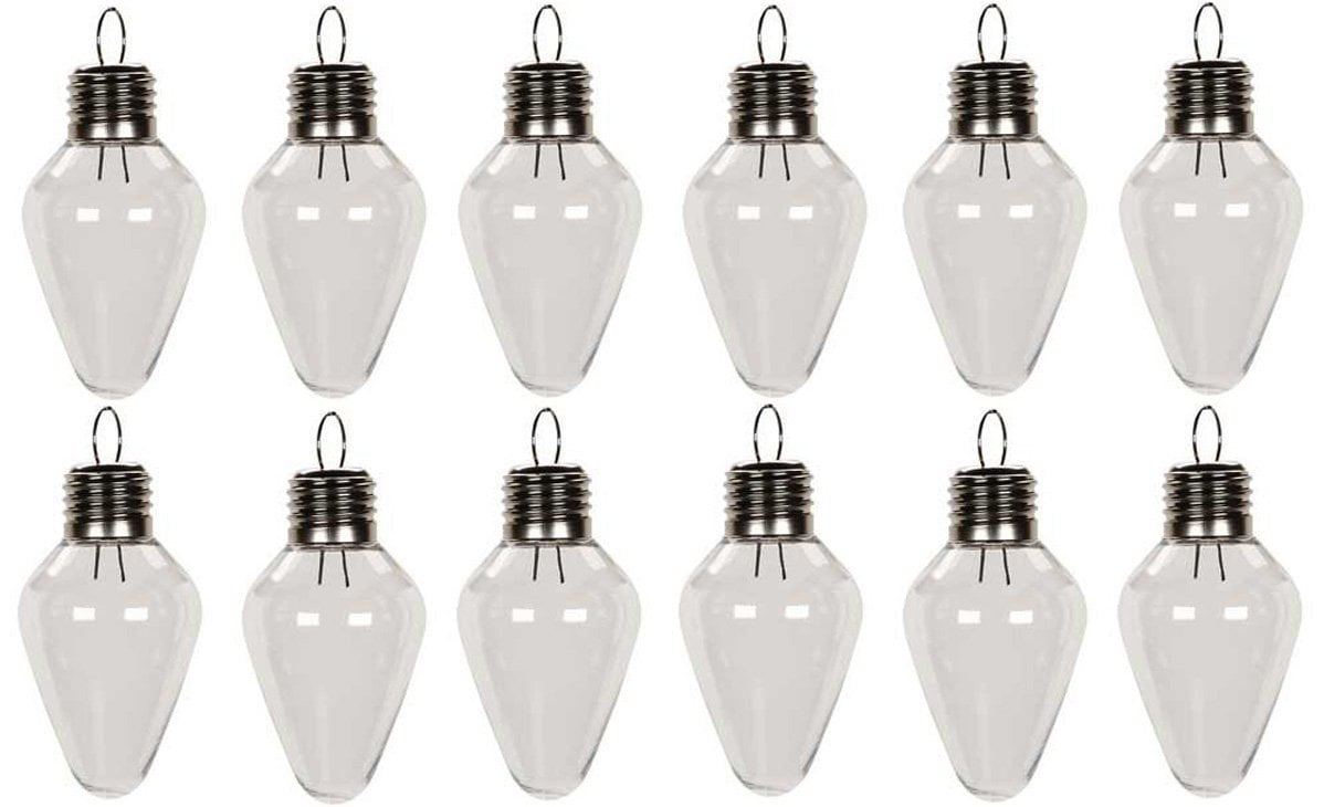 Creative Hobbies Clear Plastic Bulb Shape Ornaments 100mm