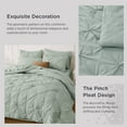 thumbnail image 2 of Cozy Comfort King Size Comforter Set - Bedding Set King 7 Pieces, Pintuck Bed in a Bag Green Bed Set with Comforter, Sheets, Pillowcases & Shams, 2 of 6