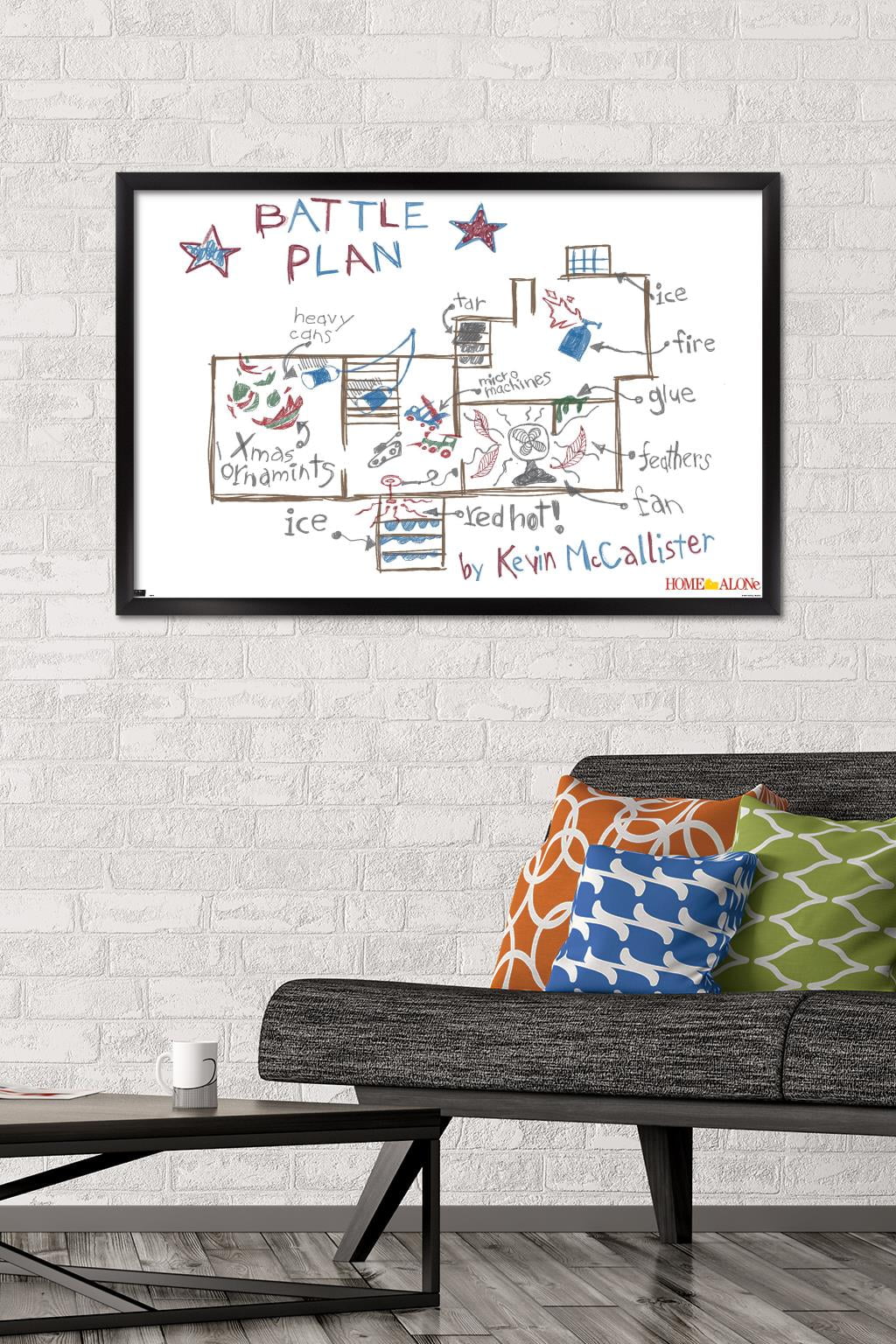 Home Alone - Map Wall Poster, 22.375" x 34", Framed