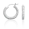 thumbnail image 1 of 925 Sterling Silver Rhodium 20mm CZ IN/OUT Hoop Earrings, 1 of 3