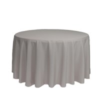 Your Chair Covers - 108 Inch Round Polyester Tablecloth Gray
