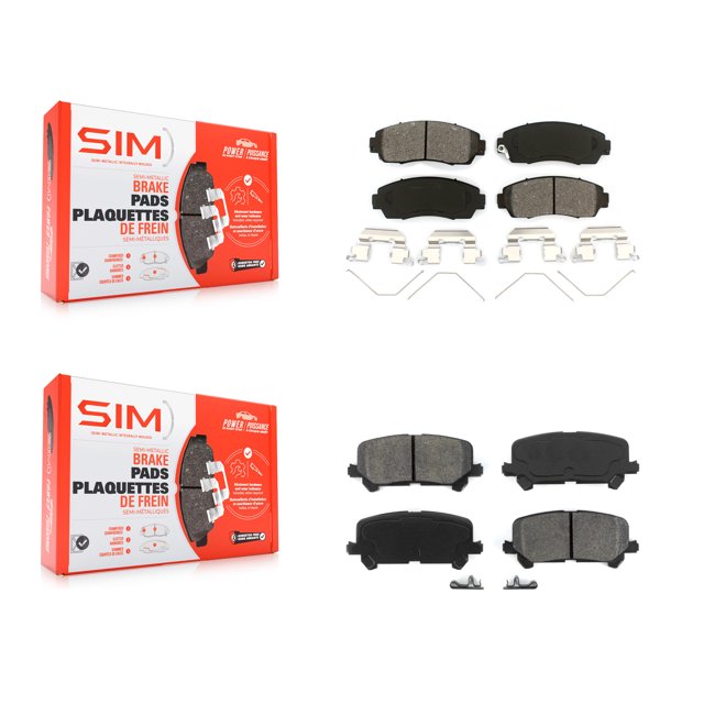SIM Front Rear Semi-Metallic Brake Pads Kit for Car 2019-2024 Honda Passport KSM-100482