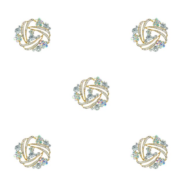 Guardurnaity Broches Brillo de zinc con patrón de flores de cristal Regalos para mujeres Accesorios para chal femenino Accesorio Cristal AB Type2 NO2 Guardurnaity CBP373776
