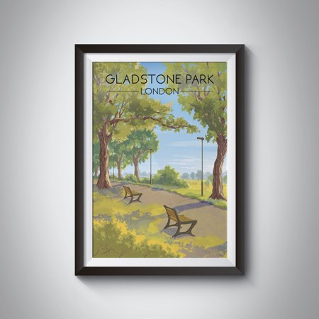 POSTER Gladstone Park London Poster, Dollis Hill, London Park Print, Brent, Vintage Travel Poster, North West London NW2, Print, Wall Art-UNFRAMED