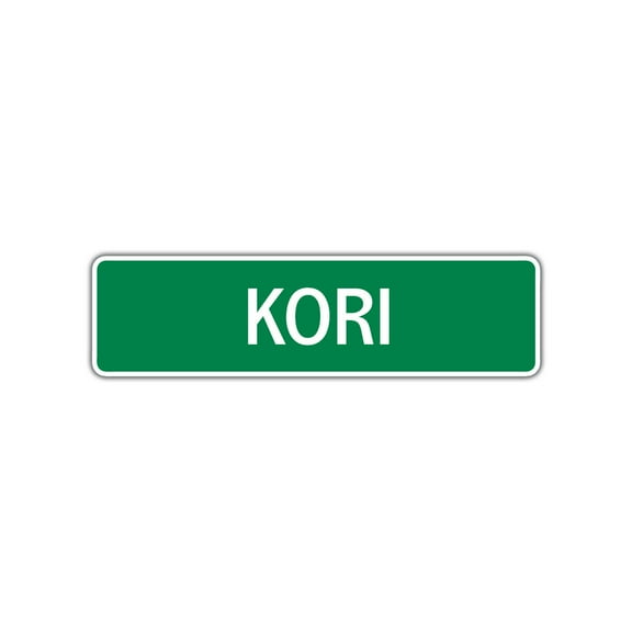 Kori Girls Children Name Letter Printed Indoor Outdoor Unique Wall Novelty Plaque Decoration Label Aluminum Metal Sign 4"x13.5"