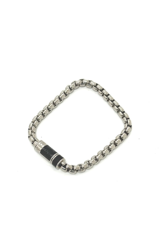 Pre-Owned LOUIS VUITTON M63107 Monogram Eclipse Bracelet Chain Men's Silver