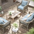 thumbnail image 6 of Kimunuk Outdoor Seat Cushion Set, 22" X 24" X 4" Water-Resistant & Fade-Resistant Patio Furniture Replacement Cushions with Handle and Straps for Sofa Chair, Sky Blue, 6 of 7