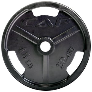 CAP Barbell Olympic Rubber Encased Commercial Grip Plate, 2.5-45 lb, Single