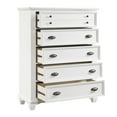 thumbnail image 3 of Benjara Lyni 55 Inch Tall Dresser Chest with 5 Drawers, Farmhouse White Acacia Wood, 3 of 5