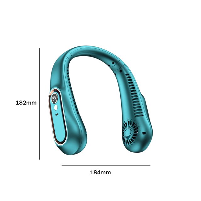 Ventilador De Cuello Ventilador de cuello sin aspas Ventilador eléctrico de 1800 mAh para deportes al aire libre en interiores (verde) Ndcxsfigh Libre de BPA