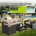 thumbnail image 4 of SHGJ&SOFT 7 Piece Patio Furniture Set, Wicker Outdoor Sectional Sofa with Washable Cushion Covers and Tempered Glass Table, Rattan Conversation Set for Poolside, Lawn, Balcony, 4 of 12