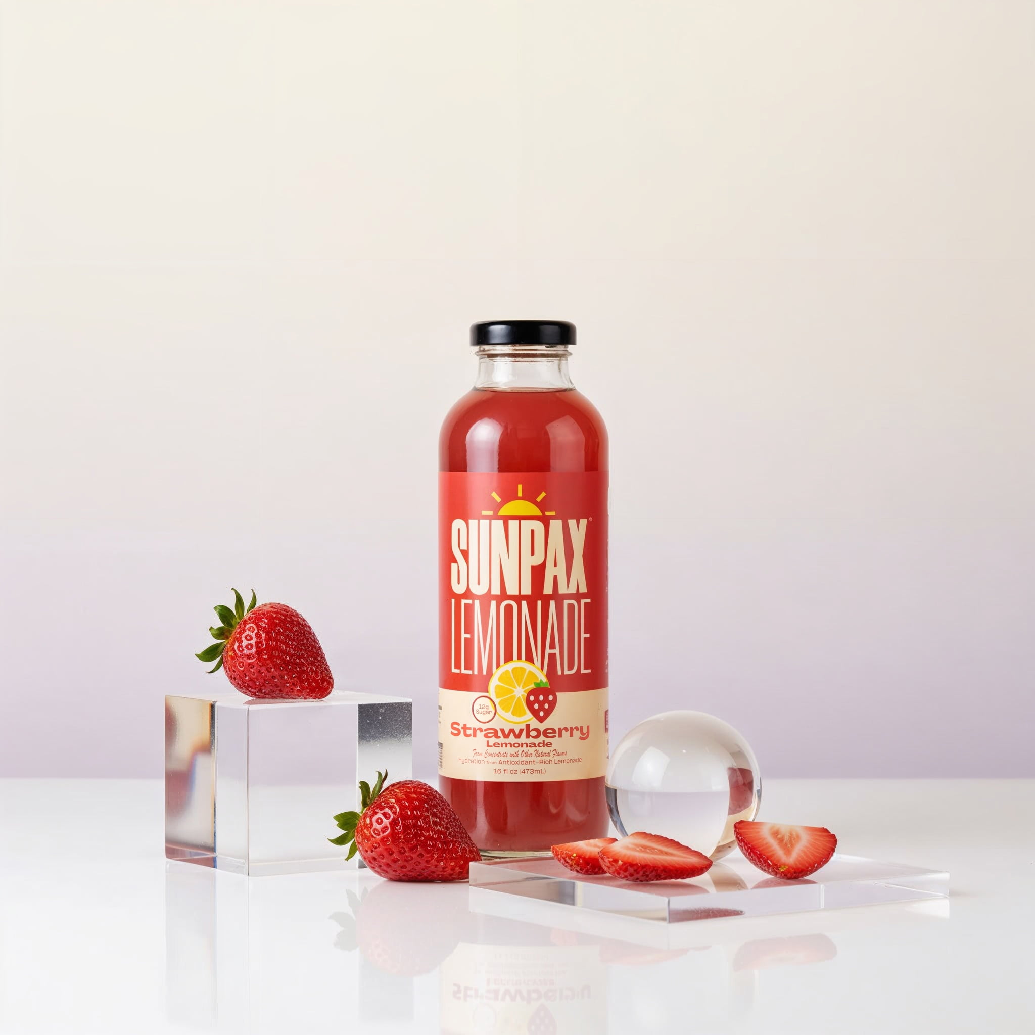 Sunpax Non GMO, All Natural Juice, Strawberry Lemonade, 16 fl oz