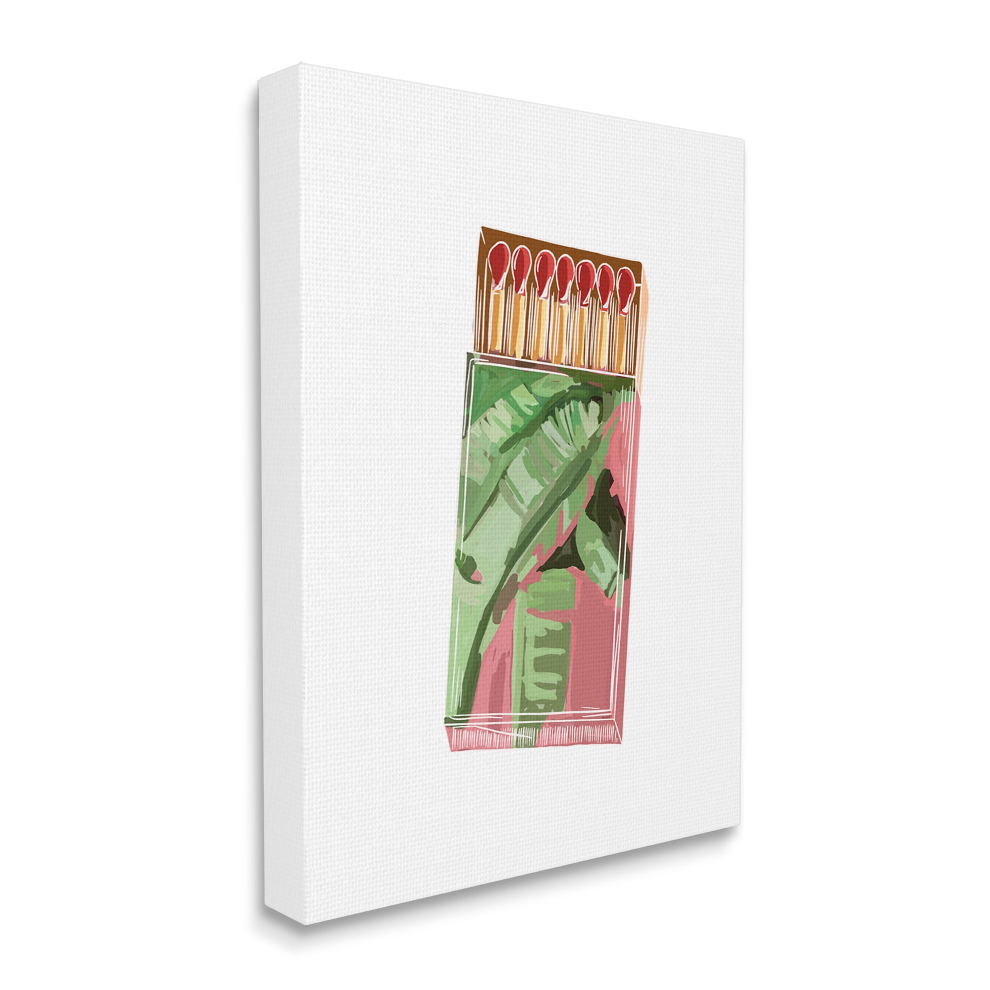 Stupell Industries Floral Pink Matchbox Design Square Cutout Shape Graphic Art Gallery Wrapped Canvas Print Wall Art, Design by Amelia Noyes