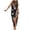 Black C, variant on Women's Summer Sleeveless High Waist Bodycon Dress Solid And Printed Side High Split Drawstring Dress, White