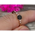 thumbnail image 4 of 1.50 Carat Beautiful Round Black Diamond Moissanite Engagement Ring on 10k Rose Gold With Diamond Moissanite, 4 of 6