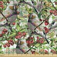 thumbnail image 2 of Ambesonne Vintage Fabric by the Yard Upholstery, Bird is Sitting on a Branch, 2 Yards, Multicolor, 2 of 5