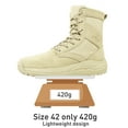 thumbnail image 6 of Soulsfeng Men's Women's Tactical Boots Lightweight Side Zipper Outdoors Combat Hiking Desert Military Boots Sand Khaki Size 38, 6 of 7