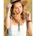 thumbnail image 6 of JASGOOD Bolo Tie for Women Men Western Ties With Pu Leather Cord Stone Pendant Necklace, 6 of 10