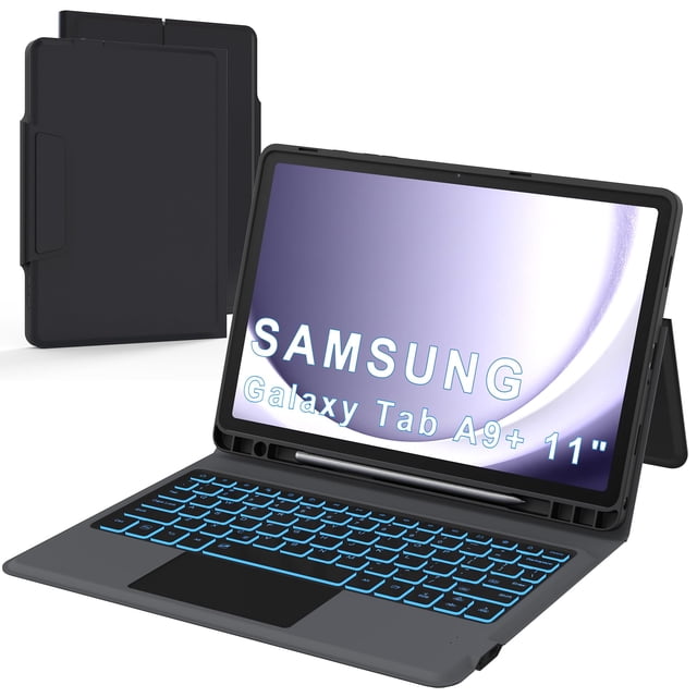 Funda Teclado ROOFEI para Galaxy Tab A9+/A11+ 11" con Retroiluminación