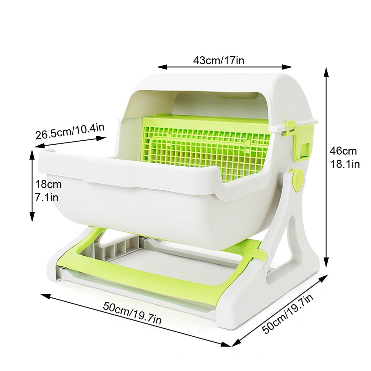 Semi-Automatic Self-Cleaning Cat Litter Box，Easy to Clean, Battery-Free，ABS Material Cat Toilet