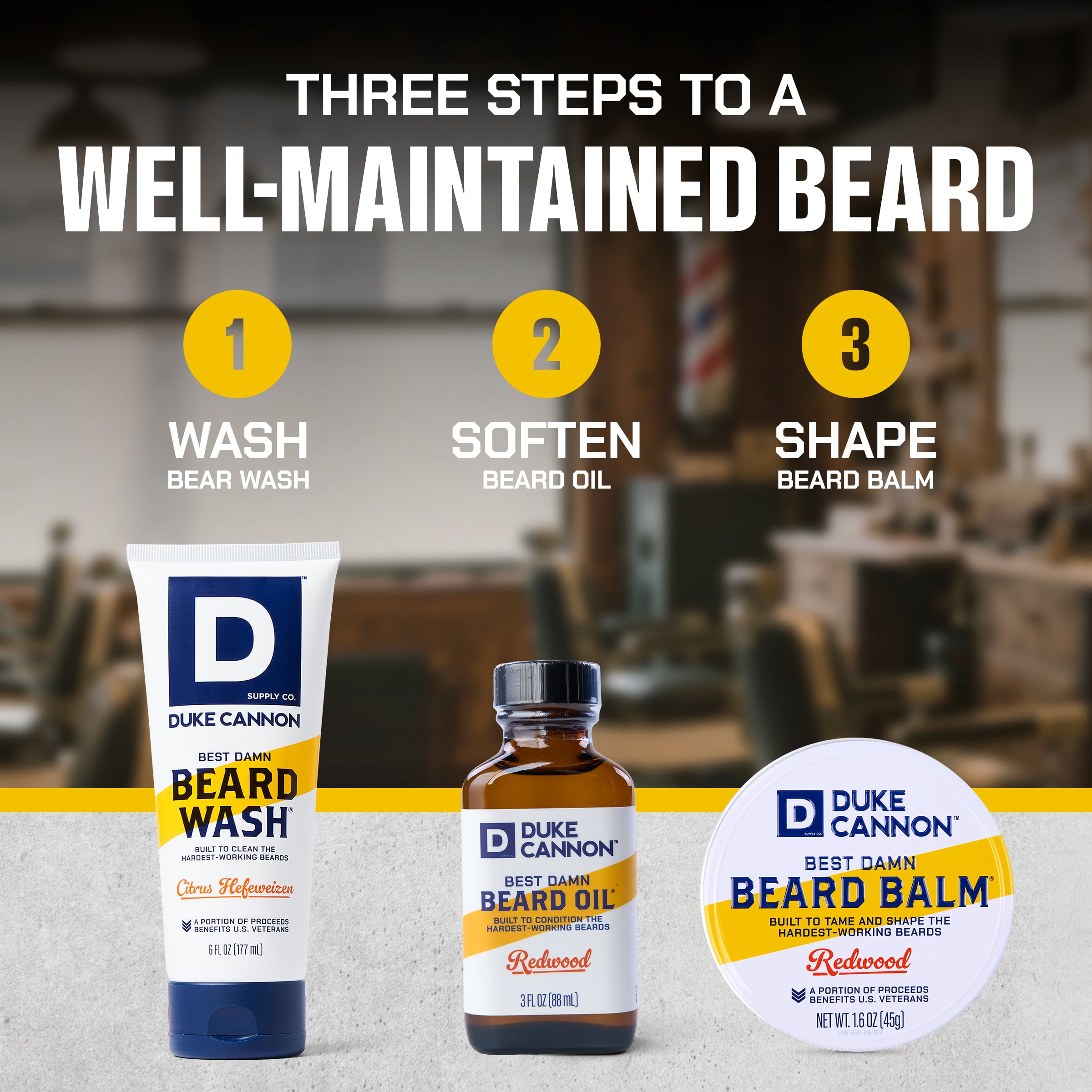(3 pack) Duke Cannon Supply Co. Best Damn Beard Balm 1.6 oz