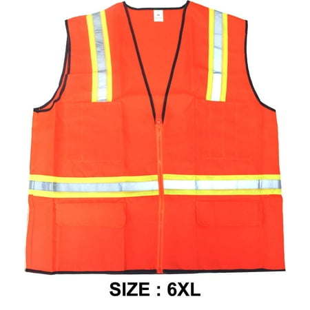 

Bright Orange Safety Vest- Adult Size 6x Large (: SF-42718)