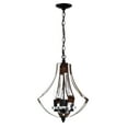 thumbnail image 5 of Fabiola 15 in. 4-Light Indoor Matte Black and Faux Wood Grain Finish Chandelier with Light Kit, 5 of 5