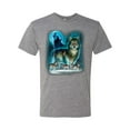 thumbnail image 2 of Wild Bobby, Wolf Howling At the Full Moon Wolf Pack Animal Lover Mens Premium Tri Blend T-Shirt, Premium Heather, X-Large, 2 of 3