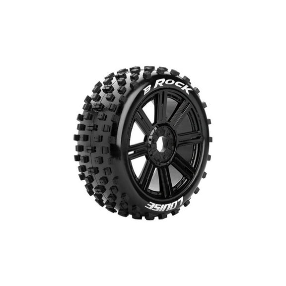 Louise RC LOULT3270SB 17 mm 1-8 Scale Hex, Mounted on B-Rock Off-Road Buggy Tires