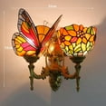thumbnail image 2 of Artistic Style Wall Light, Butterfly Wall Sconce, Vintage Antique Stained Glass Decorative Wall Lighting Fixture for Living Room Bedroom Hallway Beside Lamp,1, 2 of 4