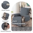 thumbnail image 4 of Y YUNHSOM Waterproof Stretch Recliner Chair Covers, Stable Washable Slipcovers Chair Protectors for Home, Kitchen, Office (Gray Blue,23 In), 4 of 7