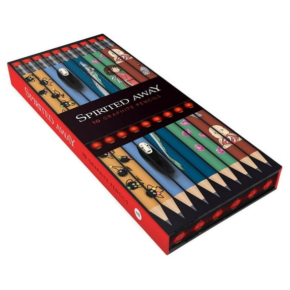 Studio Ghibli Spirited Away Pencils with Erasers, #2 HB Lead, Multicolor, 10 Count