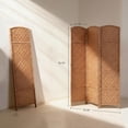 thumbnail image 3 of 3 Panel Resin Wicker Folding Room Divider Privacy Screen Home Office Natural, 3 of 8