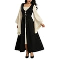 thumbnail image 6 of Womens Renaissance Costume Dress Medieval Pirate Peasant Corset Dresses Bell Sleeve A-Line Maxi Dresses, 6 of 7