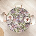 thumbnail image 4 of Ambesonne Abstract Floral Fitted Round Tablecloth, Retro Garden Bloom, 36"- 40" Diameter, Ivory and Multicolor, 4 of 5