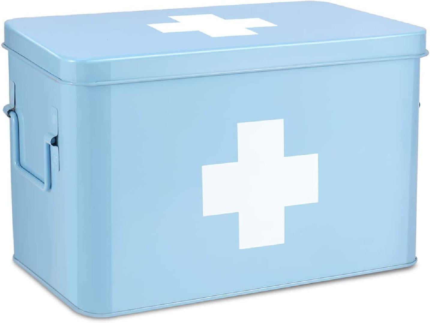 First Aid Medical supplies plasters pills Metal Storage Tin Box A007 