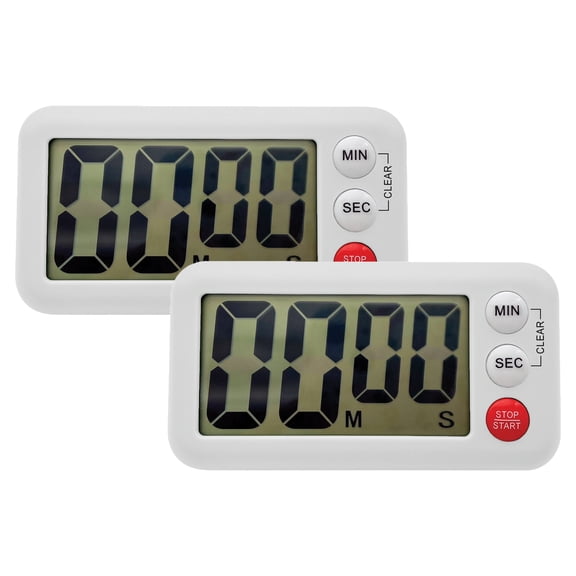 Teacher Created Resources Magnetic Digital Classroom Timer, White, Pack of 2
