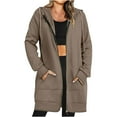 thumbnail image 1 of cfhntfmh Oversized Sweatshirt for Women Long Sleeve Zip up Drawstring Hoodies Soft Solid Color Winter Jackets with Pockets, 1 of 7