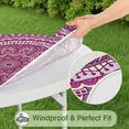 thumbnail image 3 of 44in Round Tablecloth with Elastic Edge, Waterproof Fitted Table Cover for 36-44" Tables, Floral Theme Polyester Reusable Table Cloths Wipe Clean for Picnic, Dining, Outdoor Use and Party Decor, 3 of 7