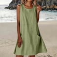 thumbnail image 2 of Horkkom Sleeveless Dress for Women Summer Tank Mini Dresses Casual Loose Beach Sundresses With Pockets XXXL, 2 of 10