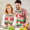 thumbnail image 5 of Pioneer Flower Floral Print Pattern Apron-Garden Aprons for Women with Pockets-Cotton Linen Waterproof Kitchen Cooking Gardening Aprons Adjustable for Kitchen,Cooking,BBQ and Salon 33x27 Inch, 5 of 7