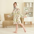 thumbnail image 4 of FORMRS Niños Bathrobe Unisex Hooded Robe Soft Plush Pajamas Sleepwear, Size 7-9T, Retro Pink Stars, 4 of 7