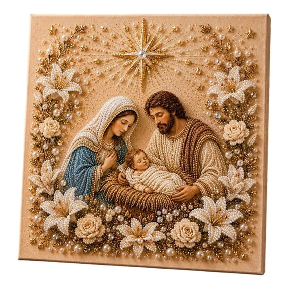 DIY Jesus Pearl Art Kit, 5D Christmas Jesus Pearl Diamond Painting for Beginners, Religious Wall Art, Christian Mosaic Craft Kit for Prayer Corners
