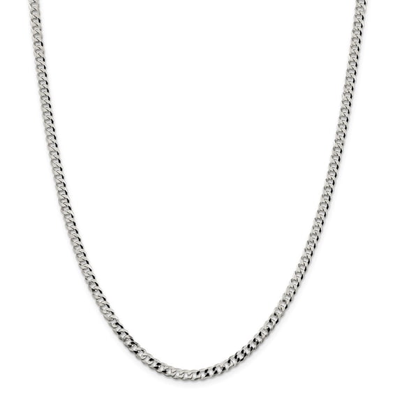 Sterling Silver 4mm Curb Chain Necklace - 11.6 Grams - 18 Inch - Lobster Claw