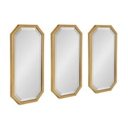 Kate and Laurel Laverty Modern Decorative Octagon Wall Mirror Set, Set Of 3, Gold,  Geometric Wall Accent Mirrors For Home
