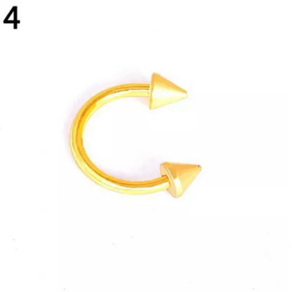 EOEMY Women Men Horseshoe Fake Nose Ring Hoop Lip Body Piercing Ear Ring Jewelry Gifts-Light Gold