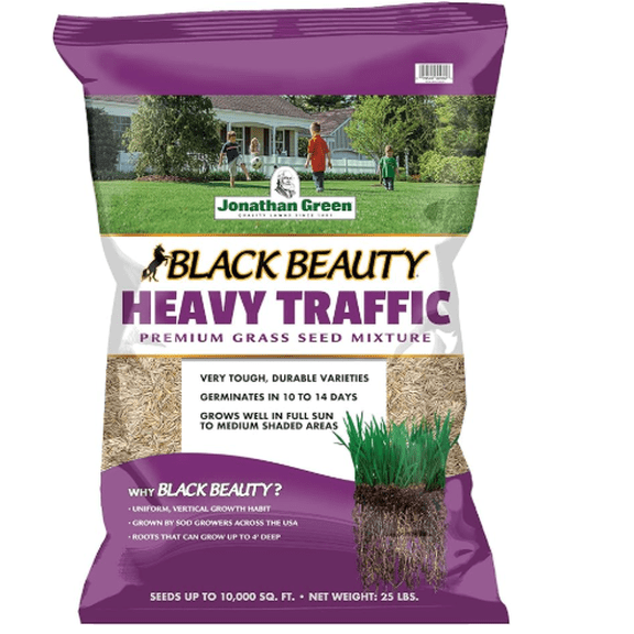 Jonathan Green (10980) Black Beauty Heavy Traffic Grass Seed - Cool Season Lawn Seed (25 lb)