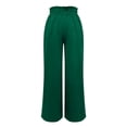 thumbnail image 4 of AWXNJUX Linen Pants Women Women's Elastic High Waisted Fashionable Wide Leg Pants With Slimming and Drapey Wide Leg Pants Pants Womens Womens Pants (Green2,L), 4 of 6
