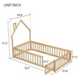 thumbnail image 7 of Miniyam Wood Twin Size Montessori Floor Bed with Fence for Toddler, Natural, 7 of 7