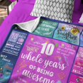 thumbnail image 5 of AUQ 10 Year Old Girl Gift Ideas, Gifts for 10 Year Old Girl, 10 Year Old Girl Gifts, Gift for 10 Year Old Girl, 10Th Birthday Blanket 60" X 50", 5 of 7